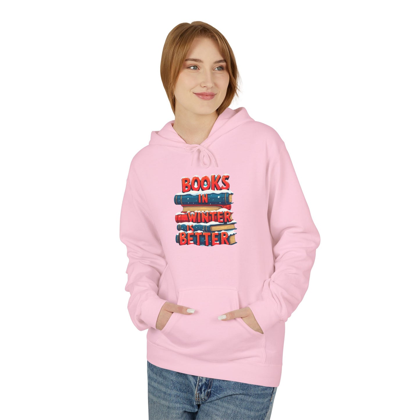 Book in Winter - Midweight Softstyle Fleece Hoodie