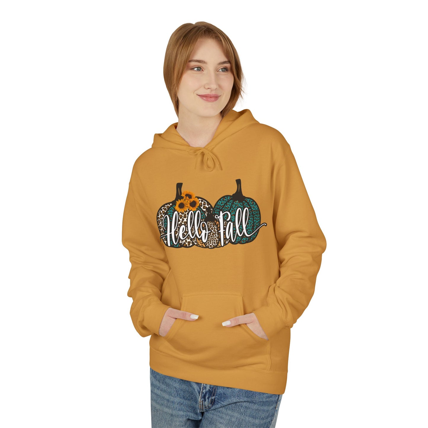Hello Fall - Midweight Softstyle Fleece Hoodie