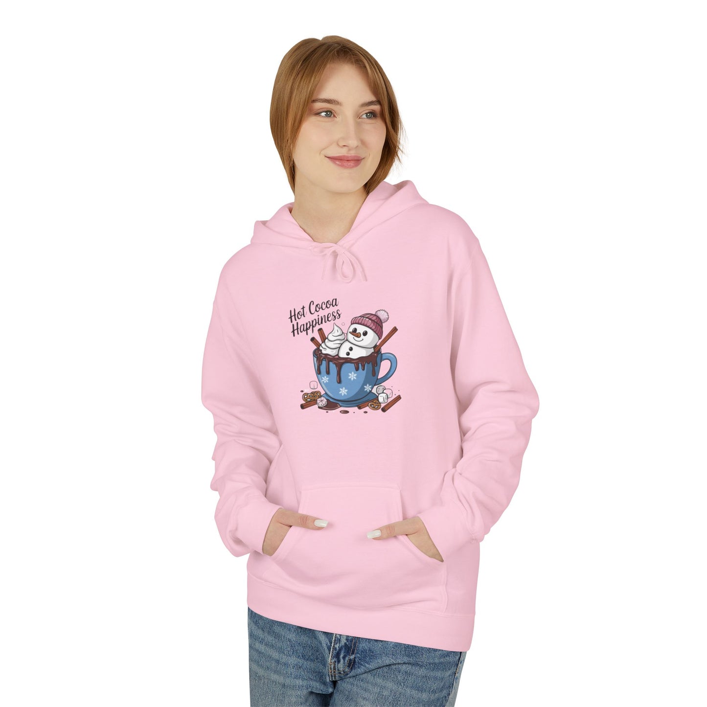 Hot Cocoa Happiness - Midweight Softstyle Fleece Hoodie