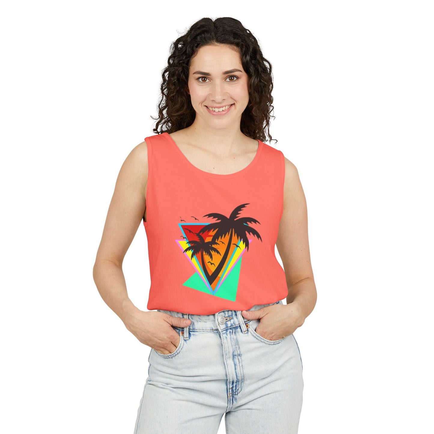 Retro Palms - Garment-Dyed Tank Top