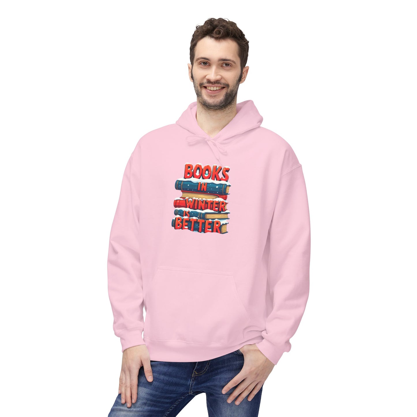 Book in Winter - Midweight Softstyle Fleece Hoodie
