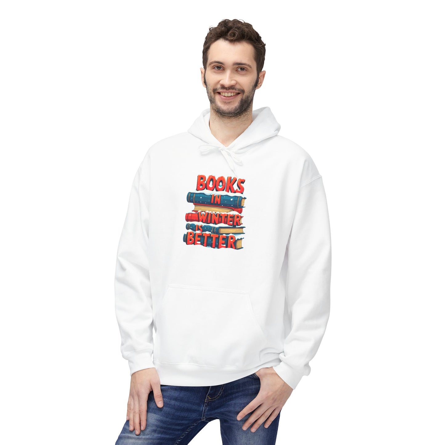 Book in Winter - Midweight Softstyle Fleece Hoodie
