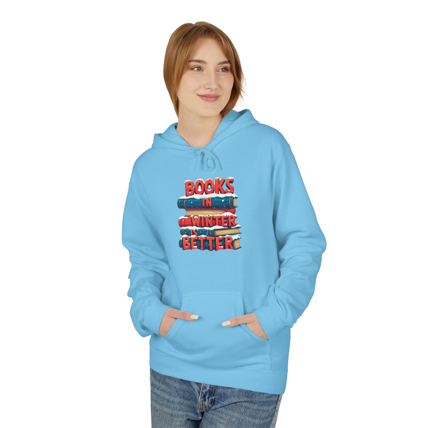 Book in Winter - Midweight Softstyle Fleece Hoodie
