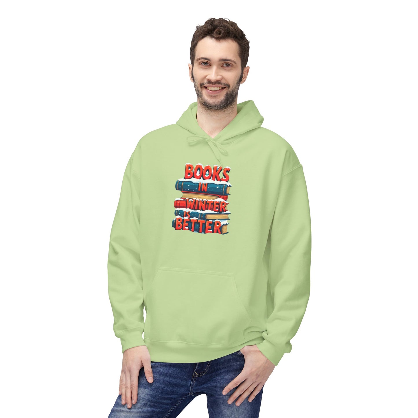 Book in Winter - Midweight Softstyle Fleece Hoodie