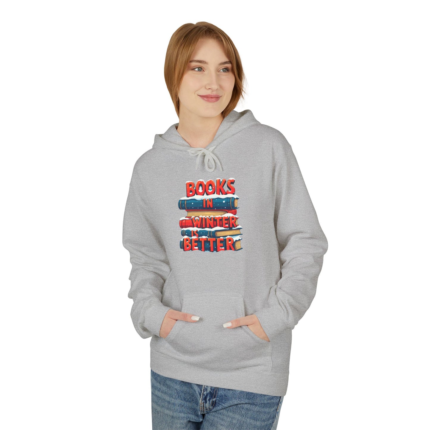 Book in Winter - Midweight Softstyle Fleece Hoodie