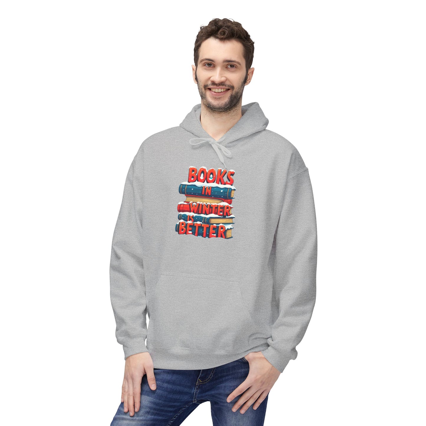 Book in Winter - Midweight Softstyle Fleece Hoodie